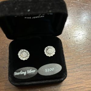 NWT Diamond studs in sterling silver